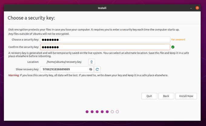 Ubuntu Security Key Dialog